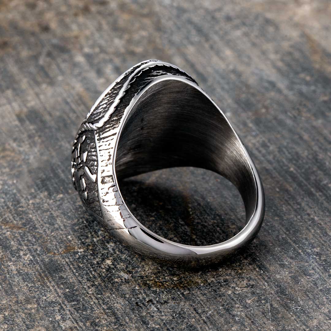 Gold Lighthouse Hourglass Stainless Steel Marine Ring With Gold Shine - Image 5