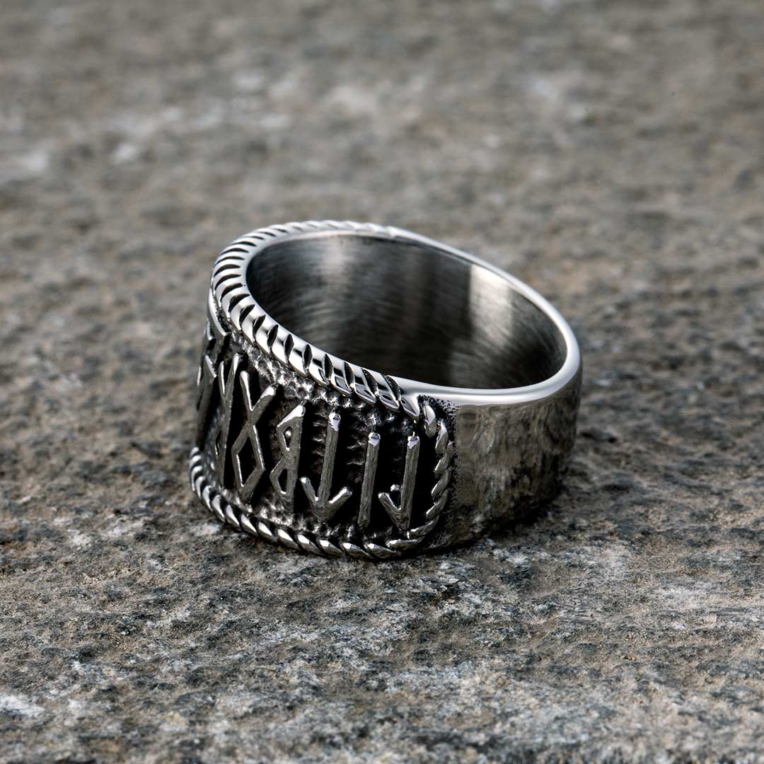 Odin Runes Valknut 316l Stainless Steel Viking Ring With Bold Premium Edge - Image 4