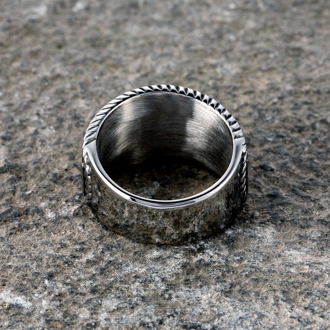 Odin Runes Valknut 316l Stainless Steel Viking Ring With Bold Premium Edge - Image 5
