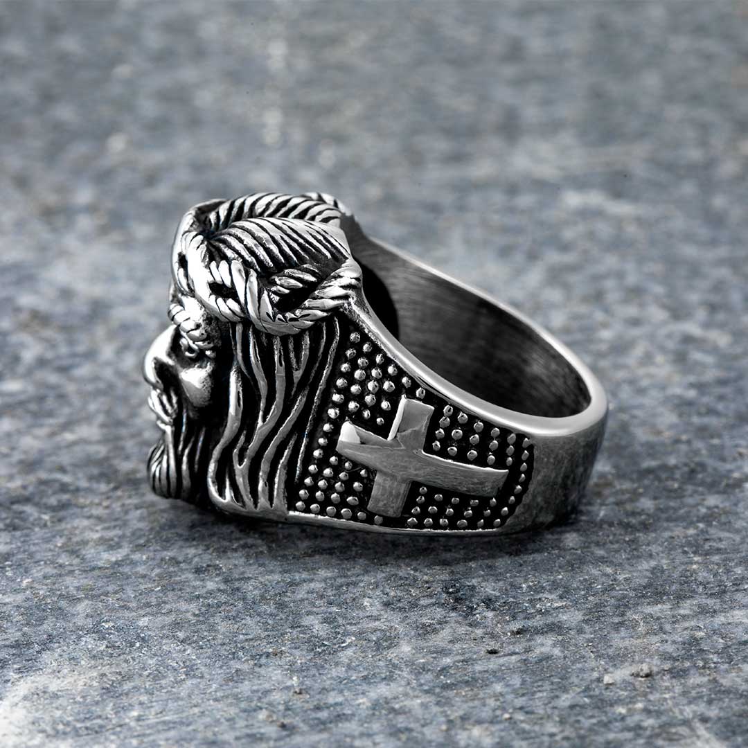 Jesus Christ Cross Stainless Steel Christian Ring With Street Luxury Shine - Image 3