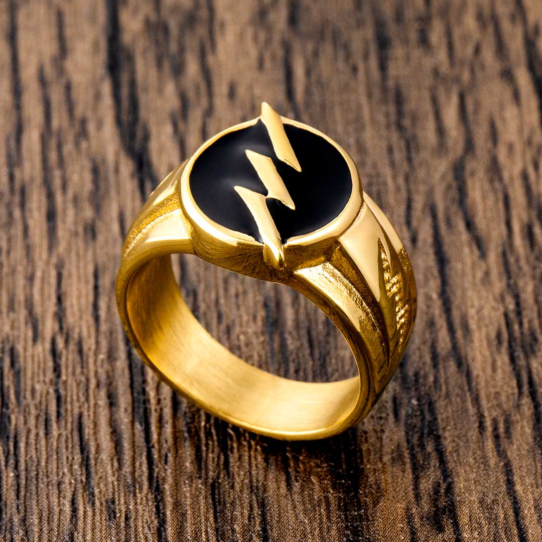 Gold Lightning Stainless Steel Ring Built For Bold Statement Style - Image 4
