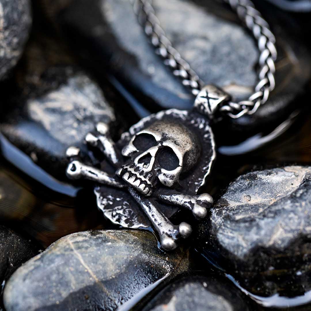 Skull And Crossbones Stainless Steel Pendant With Street Luxury Shine - Image 5