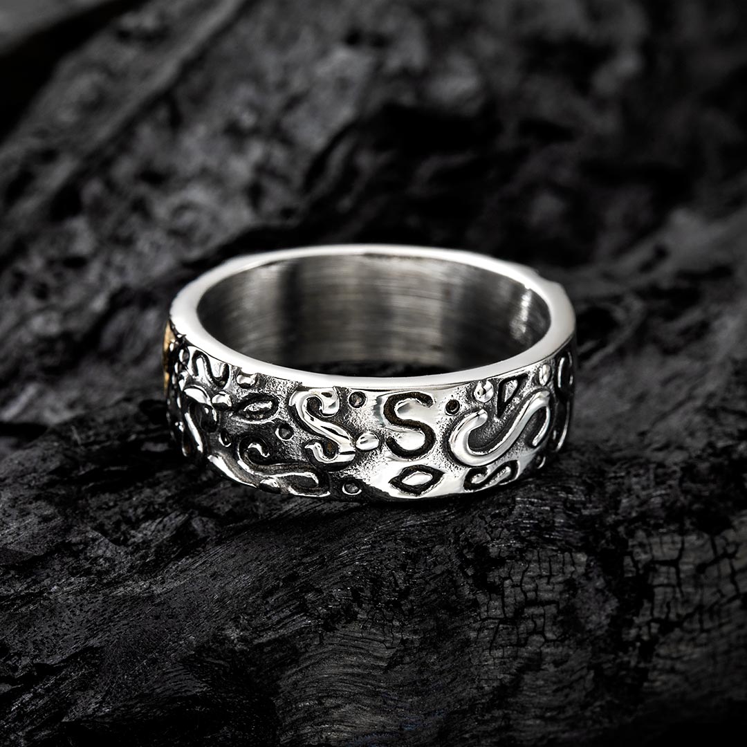 Egyptian Eye Of Horus Stainless Steel Ring Silver With Street Luxury Shine - Image 4