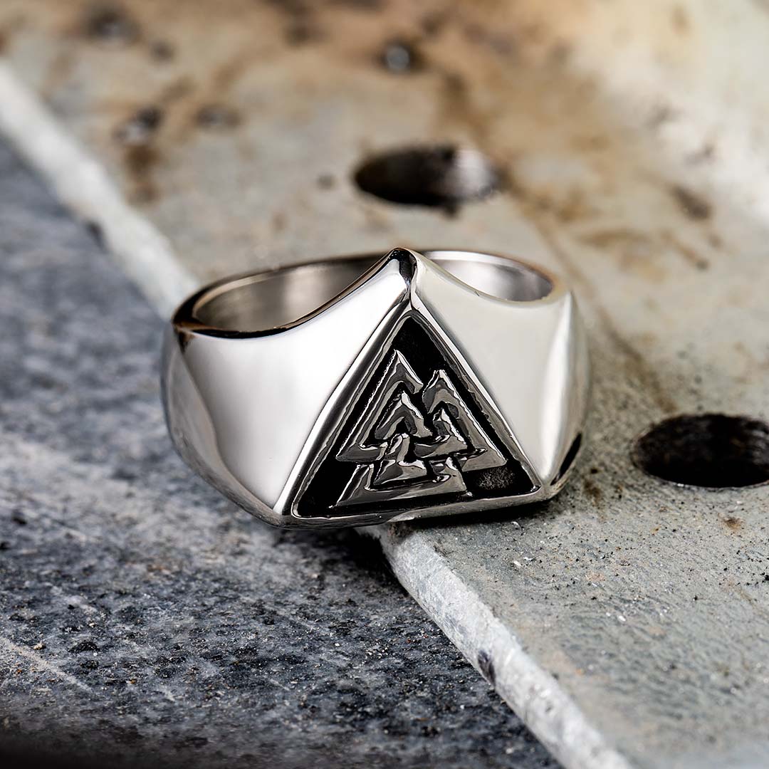 Valknut Viking Stainless Steel Ring Bold Statement Style With Street Luxury