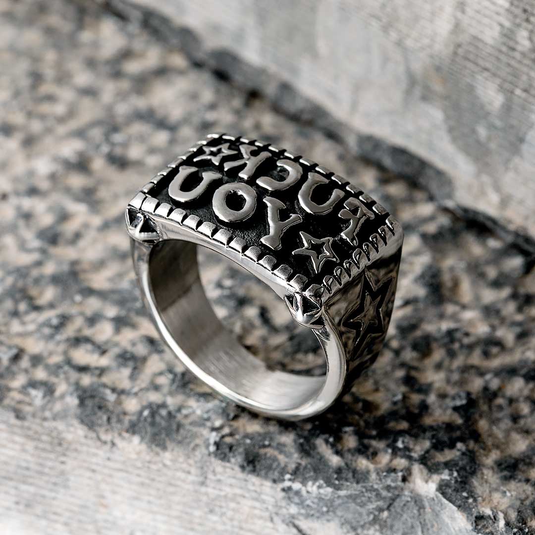 f**k You Mirror Effect Stainless Steel Ring With Street Luxury Shine - Image 3