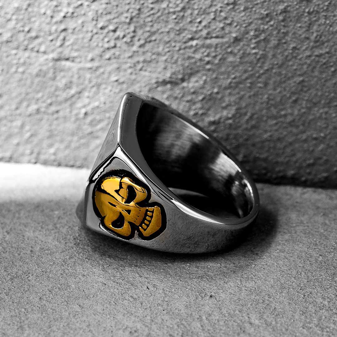 Biker 1%er Stainless Steel Skull Ring Silver With Street Luxury Shine - Image 4