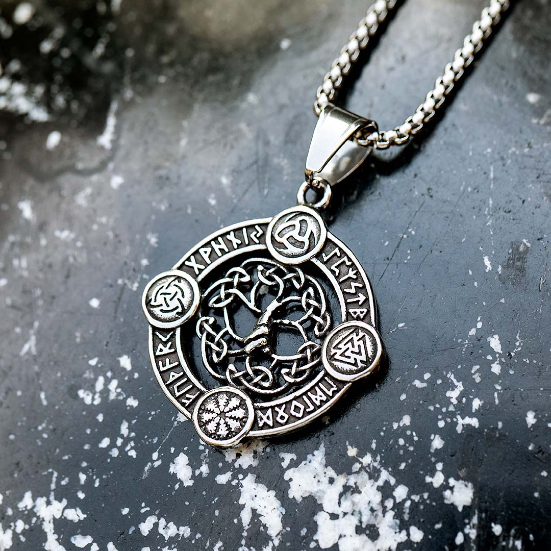 Valknut Norse Amulet Stainless Steel Pendant With Street Luxury Shine - Image 3