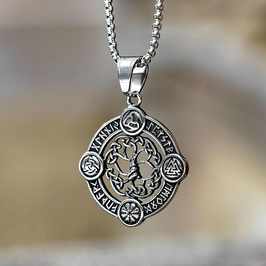 Valknut Norse Amulet Stainless Steel Pendant With Street Luxury Shine