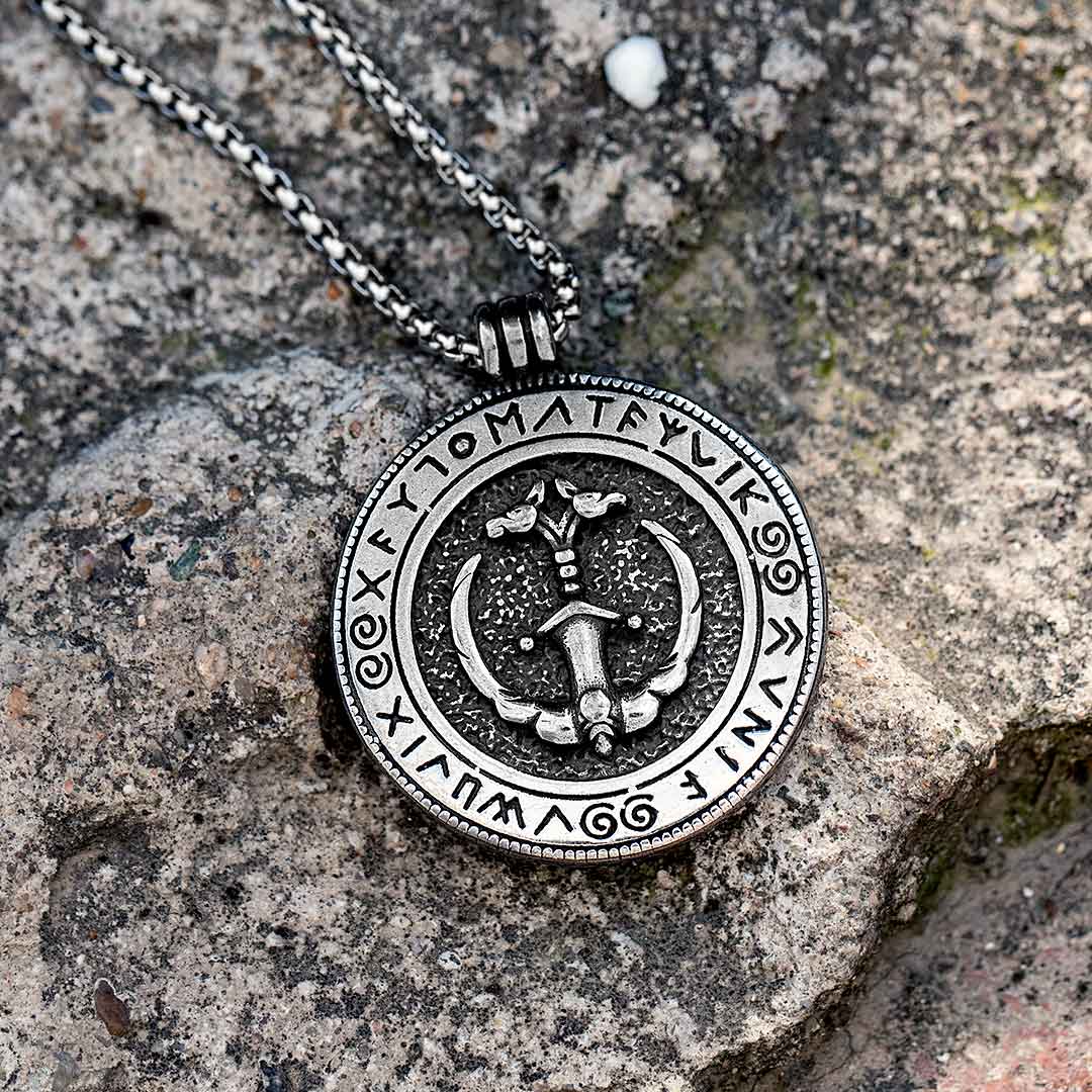 Vanir Sword And Viking Ship Stainless Steel Pendant With Bold Premium Edge - Image 4
