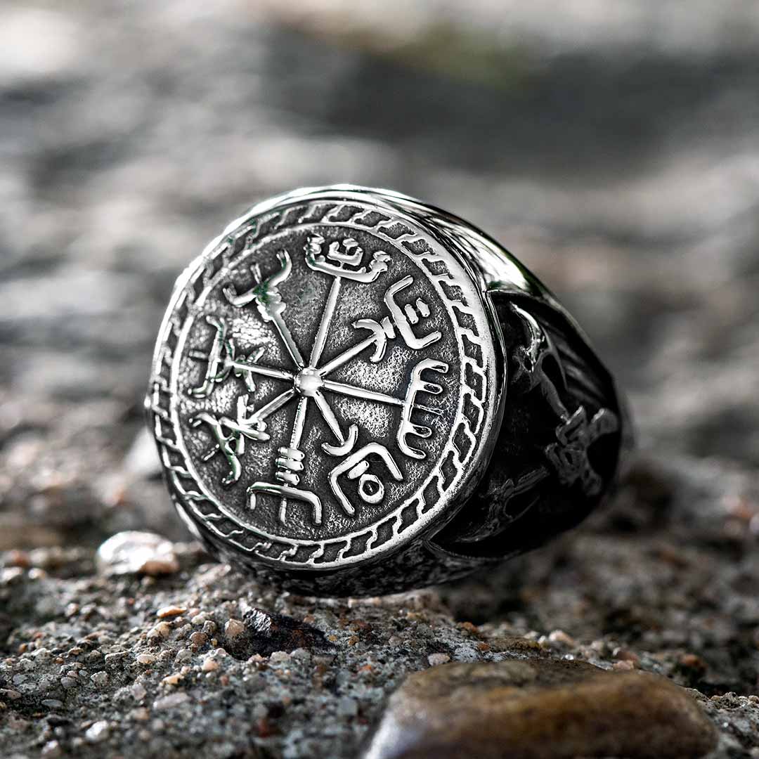 Vegvisir Axe Stainless Steel Ring Bold Statement Style With Street Luxury