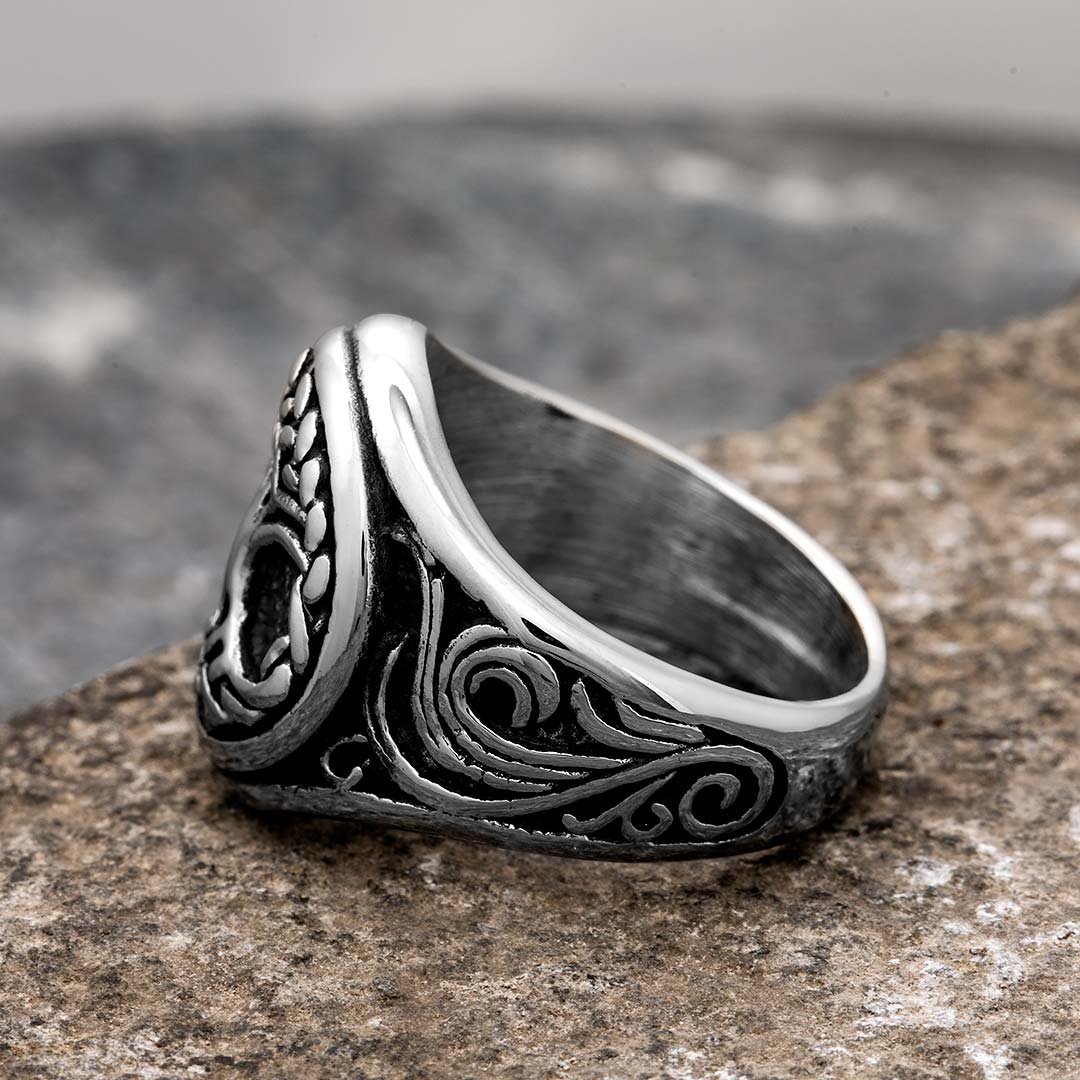 Tree Of Life Celtic Stainless Steel Ring Silver With Street Luxury Shine - Image 4