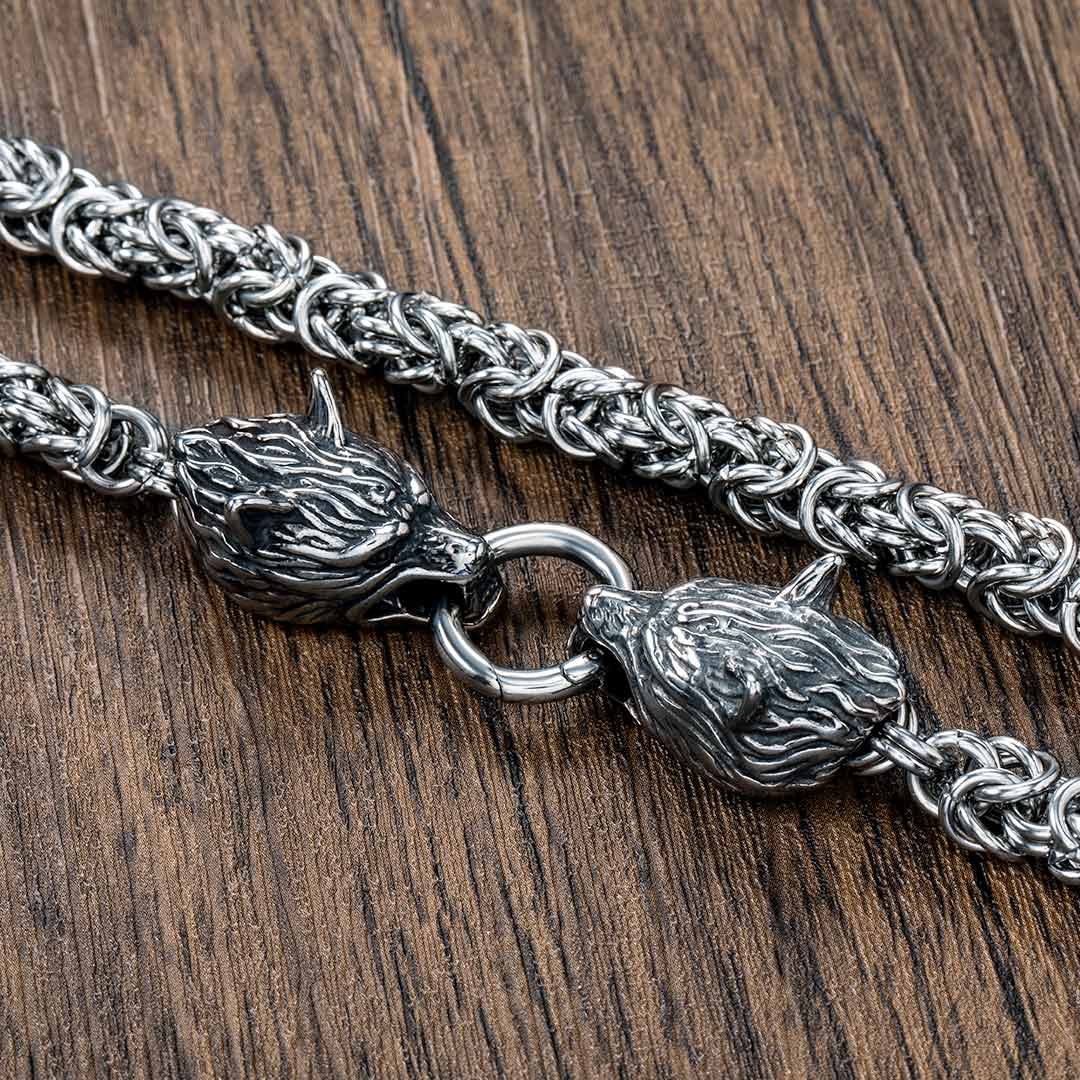 Fighting Of Two Wolves Stainless Steel Pendant With Street Luxury Shine