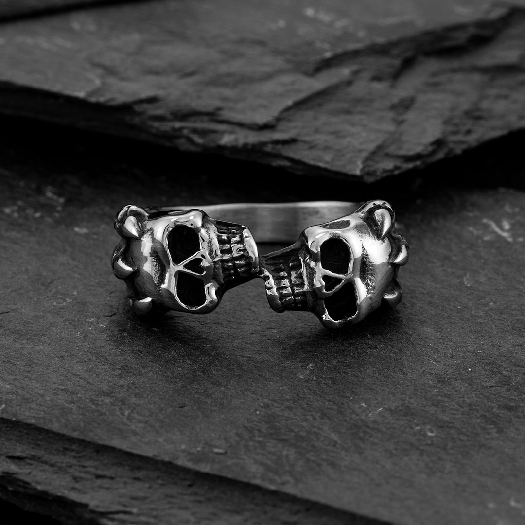 Double Skull Stainless Steel Ring Bold Statement Style With Street Luxury