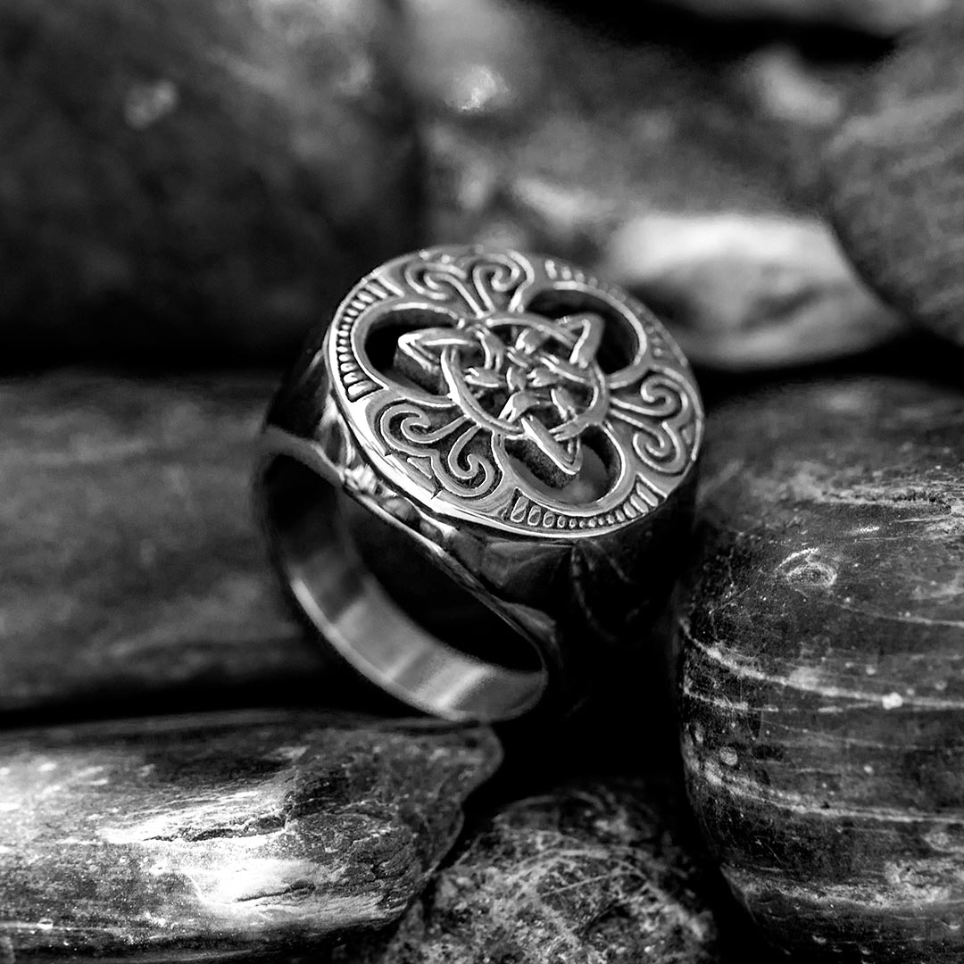 Viking Celtic Knot Stainless Steel Ring Silver With Street Luxury Shine - Image 4