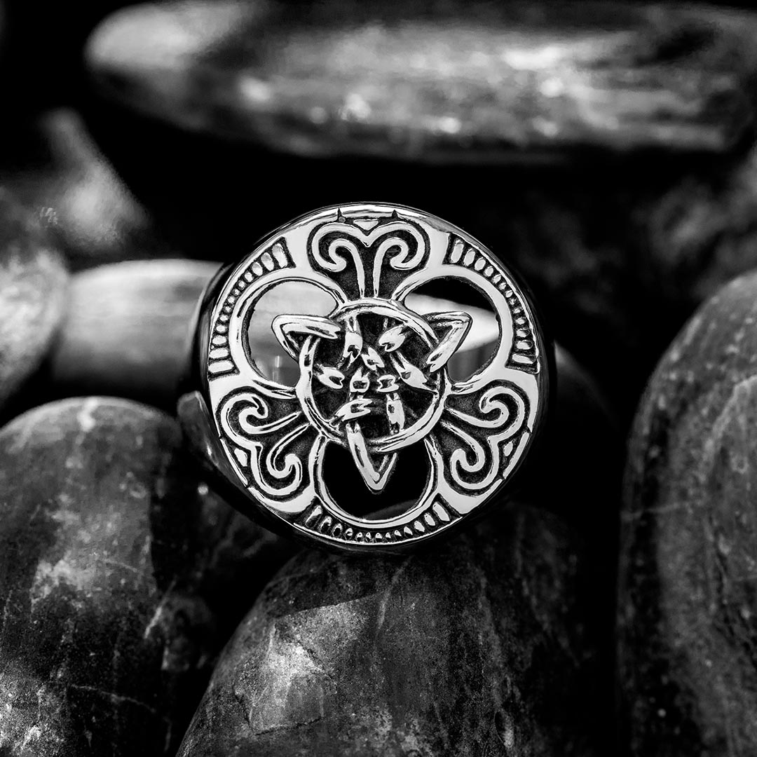Viking Celtic Knot Stainless Steel Ring Silver With Street Luxury Shine