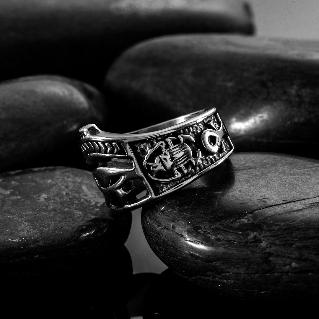 The Eye Of Horus Stainless Steel Ring Silver With Street Luxury Shine - Image 5
