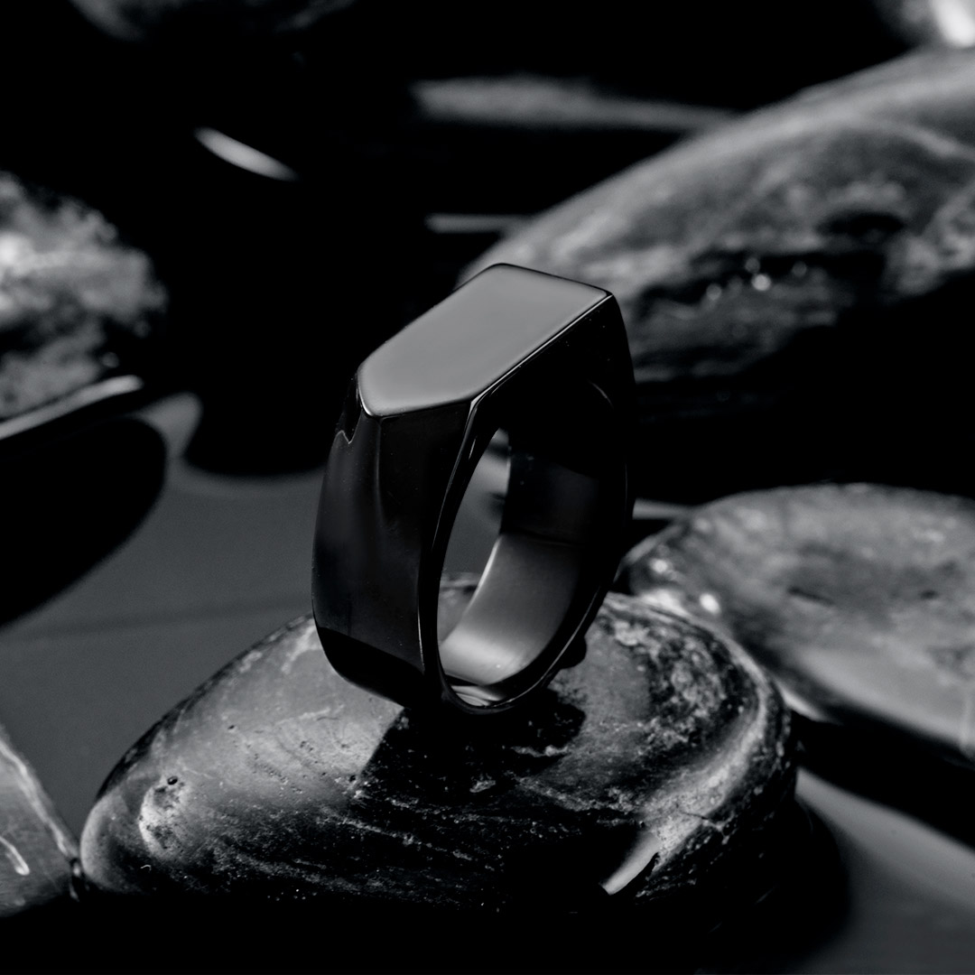Simple Black Arrow Stainless Steel Ring Silver With Street Luxury Shine
