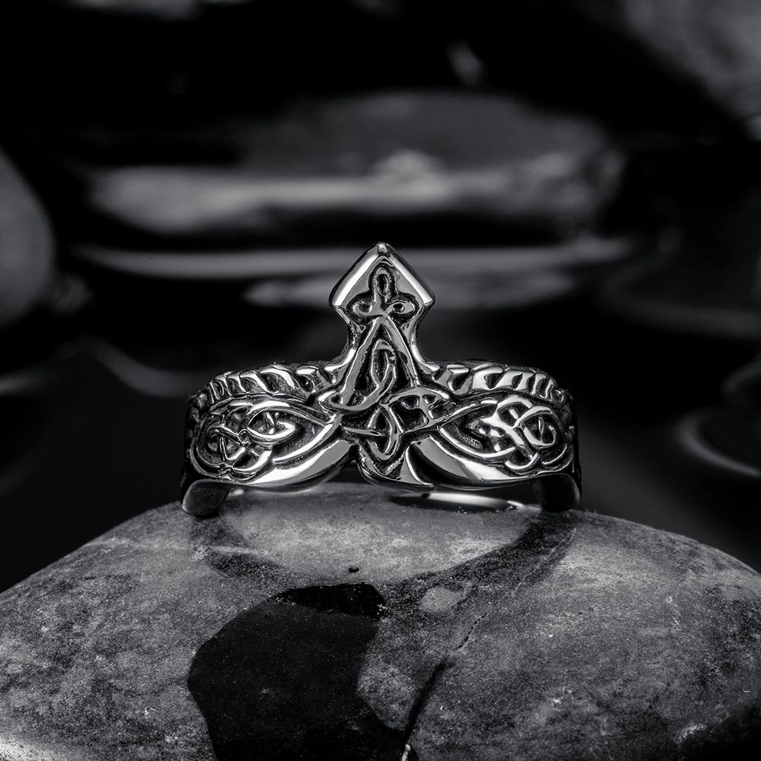 Eagle Viking Celtic Knot Stainless Steel Ring With Street Luxury Shine