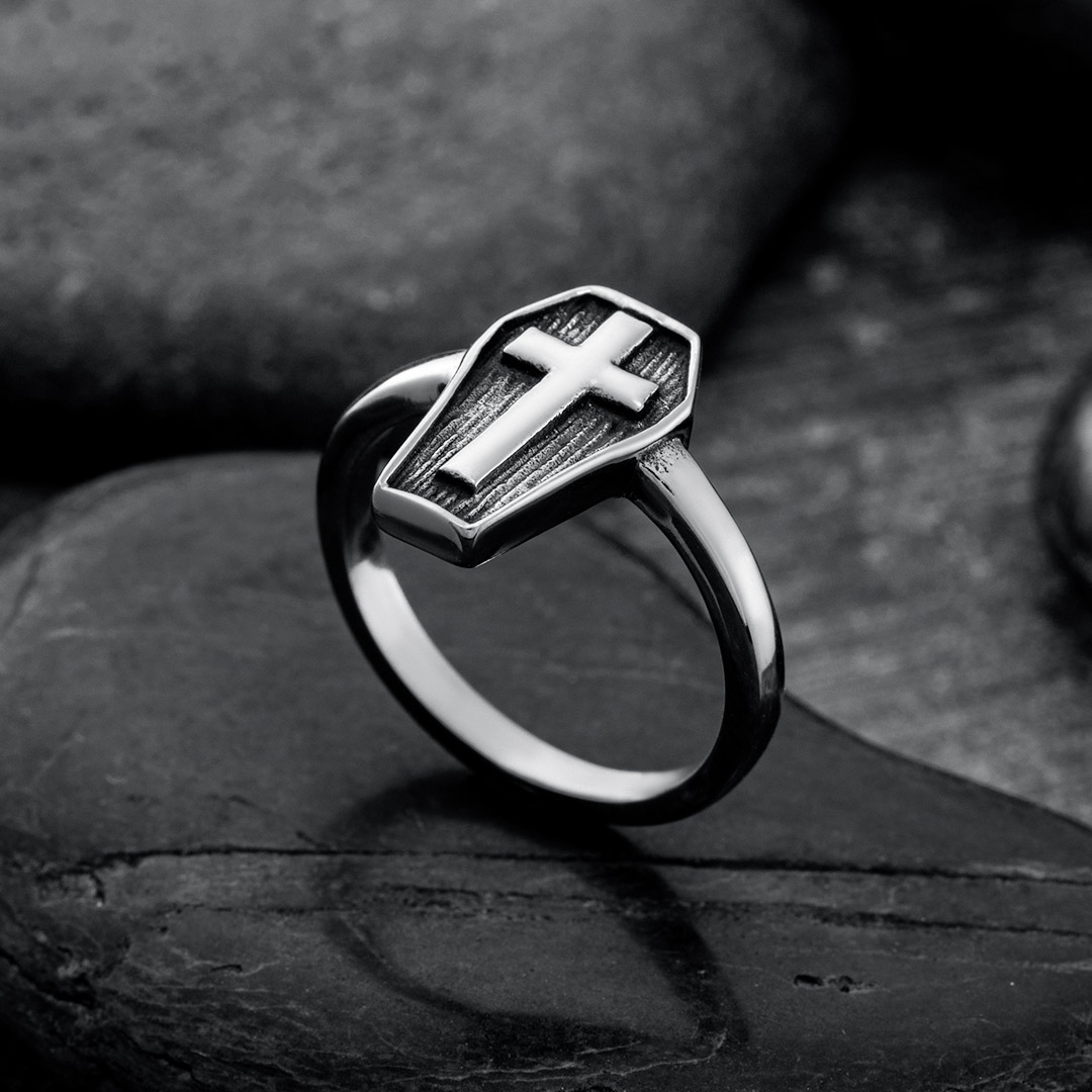 Cross Coffin Stainless Steel Ring Bold Statement Style With Street Luxury - Image 4