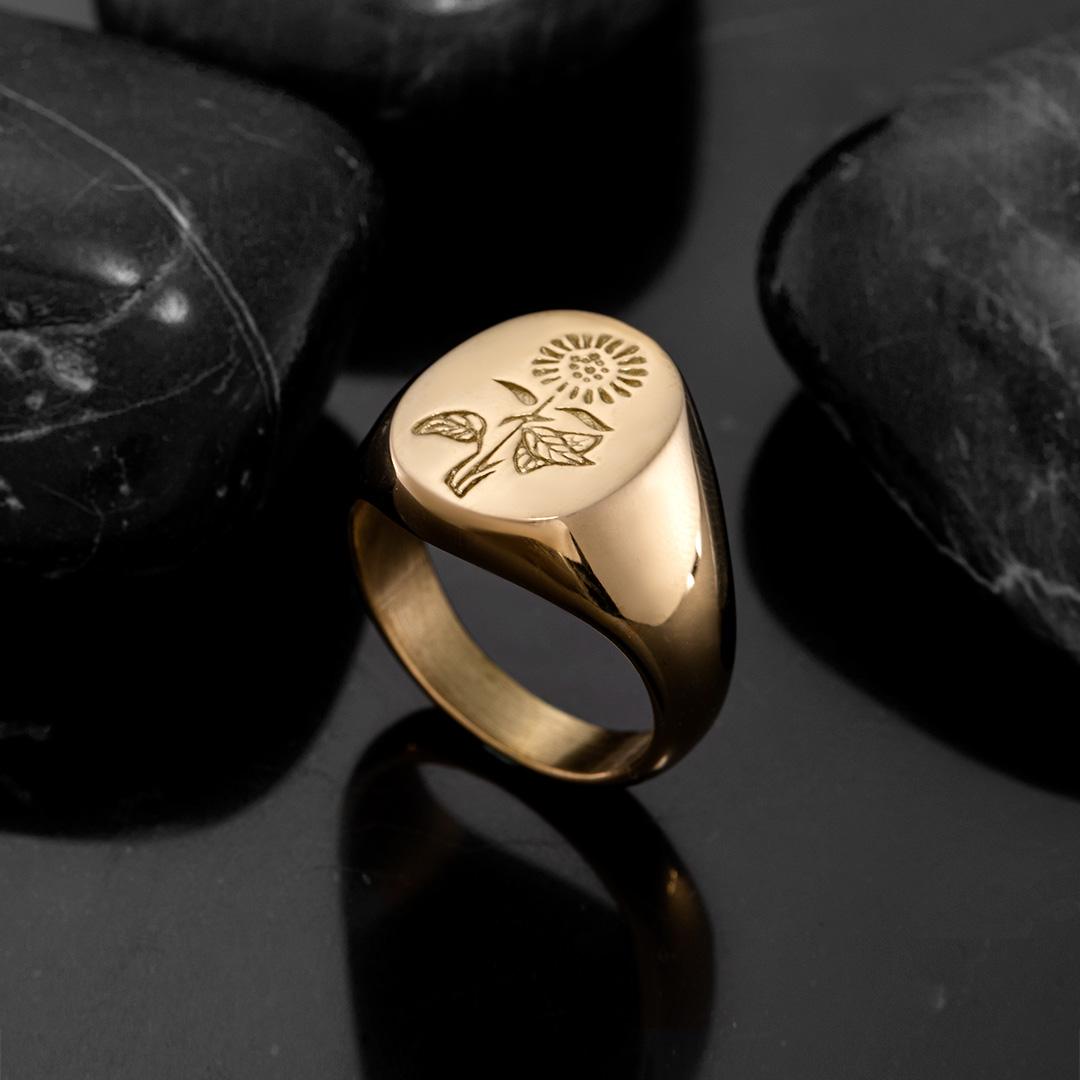 Sunflower Stainless Steel Ring Bold Statement Style With Street Luxury - Image 3