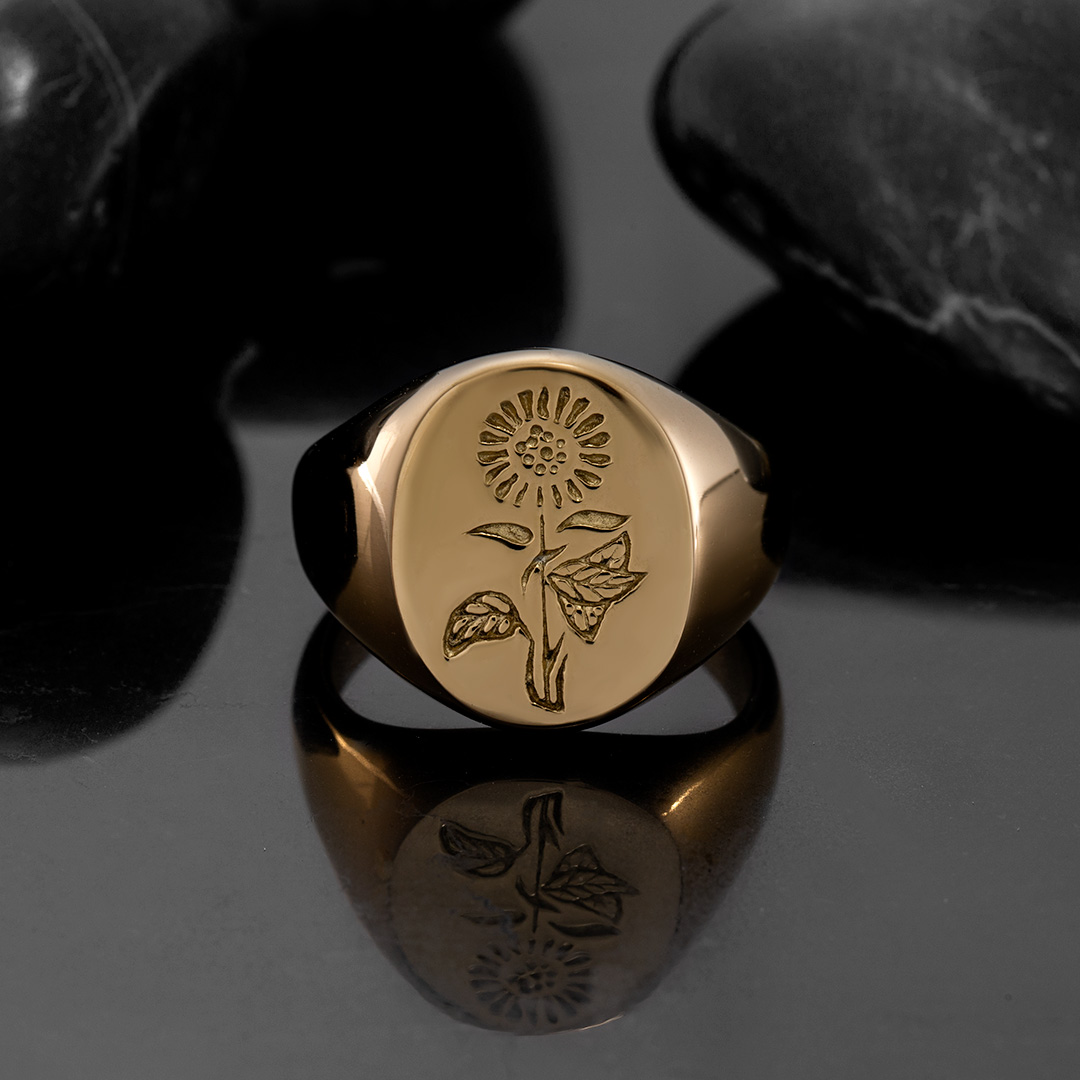Sunflower Stainless Steel Ring Bold Statement Style With Street Luxury - Image 4