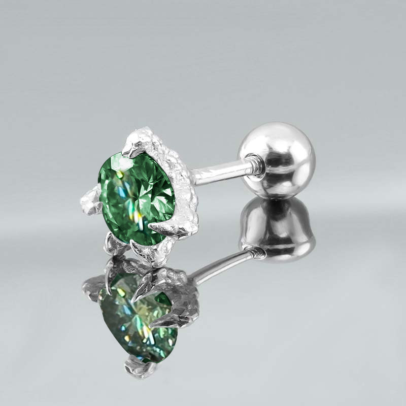 Aquamarine Dragon Claw S925 Sterling Silver Moissanite Earrings Iced Out - Image 4