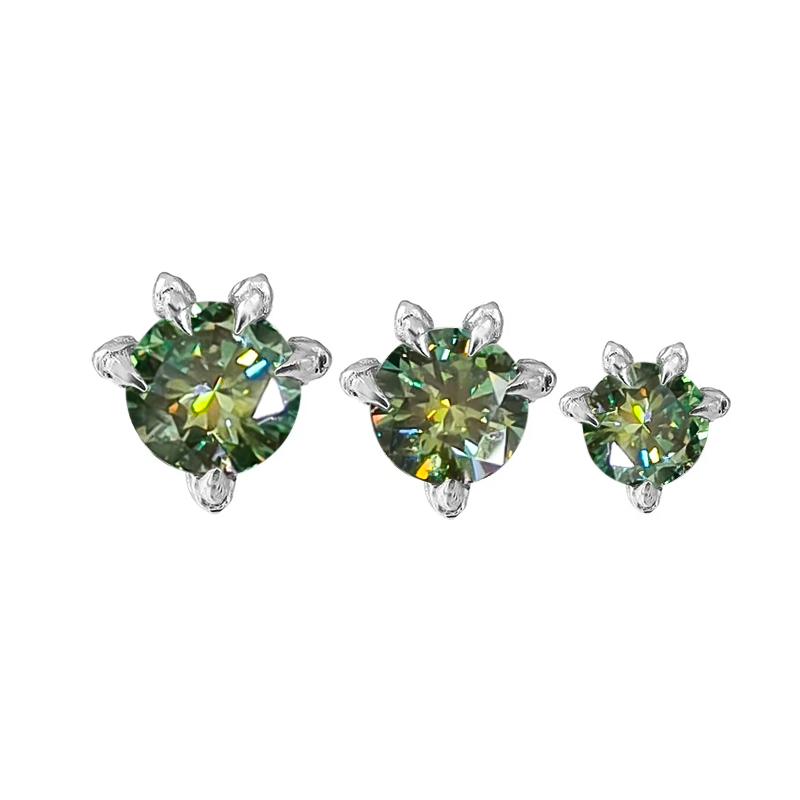 Aquamarine Dragon Claw S925 Sterling Silver Moissanite Earrings Iced Out - Image 7