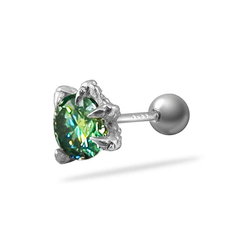 Aquamarine Dragon Claw S925 Sterling Silver Moissanite Earrings Iced Out - Image 9