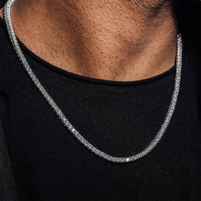 3mm Tennis Necklace In White Gold Iced Out Shine With Street Luxury - Image 3