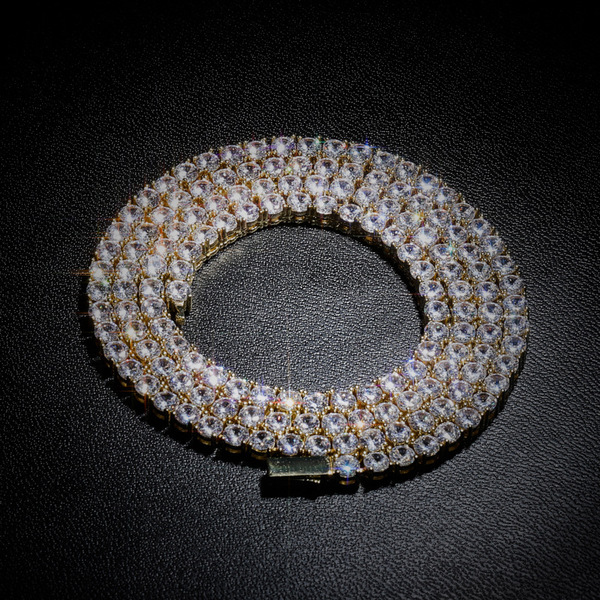 4mm 18k Gold Tennis Chain Iced Out With Bold Statement Appeal