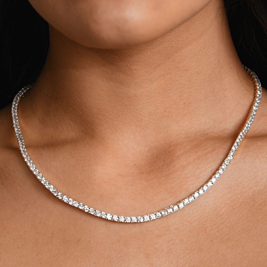Iced Out 3mm Crystal Tennis Chain In White Gold With Street Luxury Shine