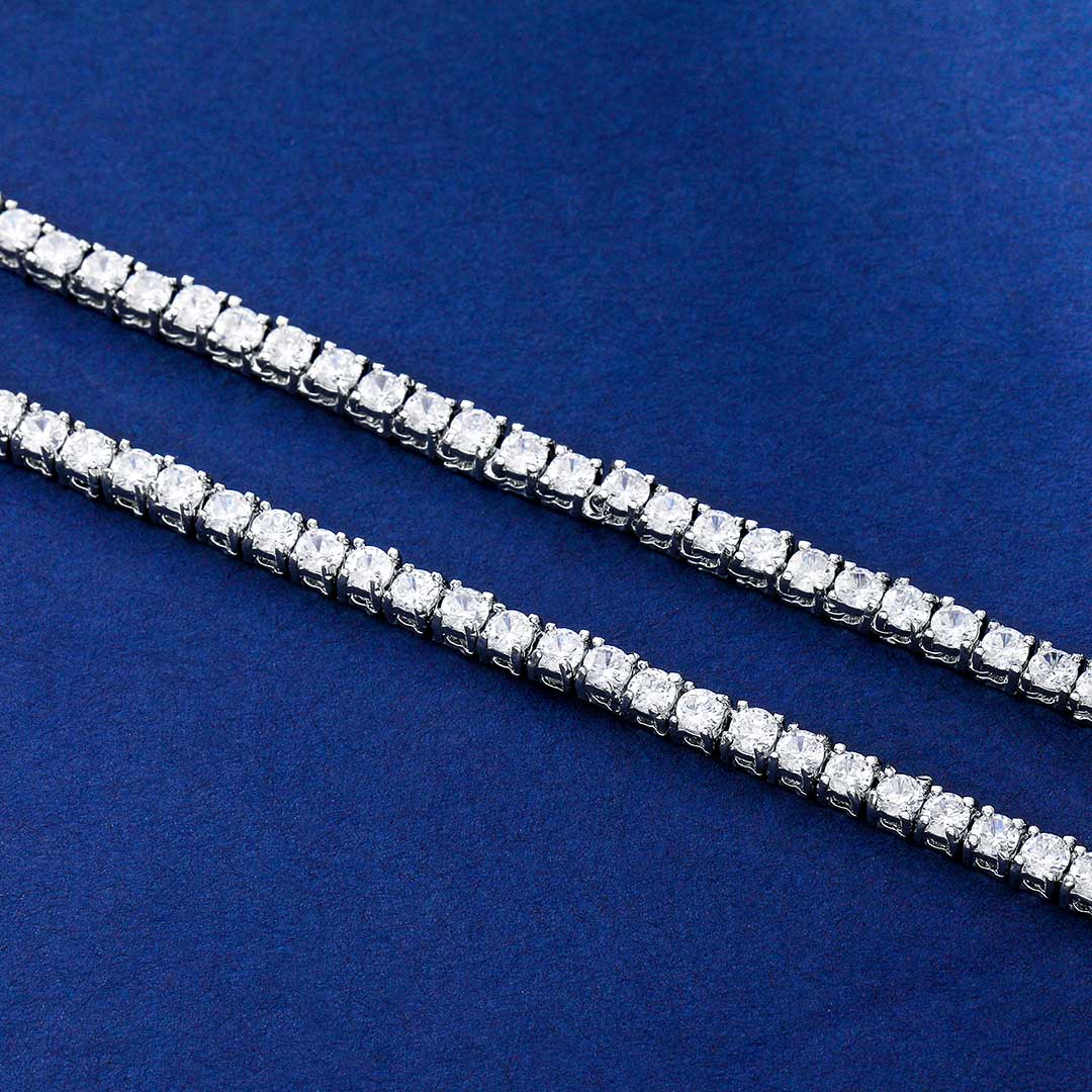 3mm Tennis 18k White Gold Chain Iced Out Shine With Street Luxury - Image 5