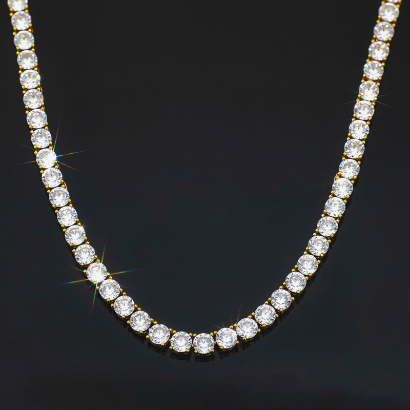 5mm Tennis Necklace In Gold Iced Out With Bold Statement Appeal - Image 5