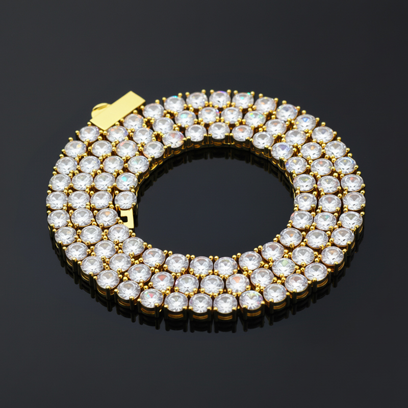 5mm Tennis Necklace In Gold Iced Out With Bold Statement Appeal