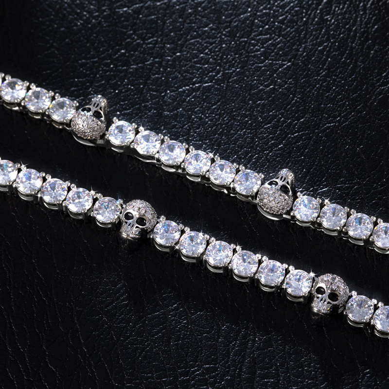 5mm Skull Tennis Chain In White Gold Iced Out Shine With Street Luxury - Image 3
