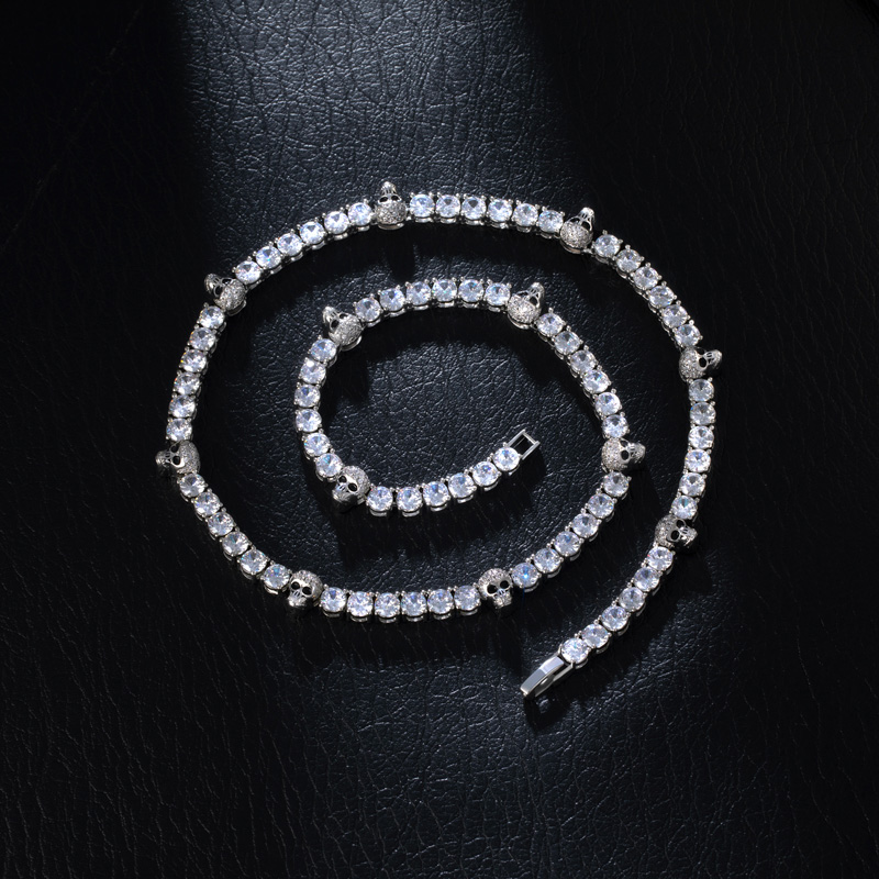 5mm Skull Tennis Chain In White Gold Iced Out Shine With Street Luxury - Image 4