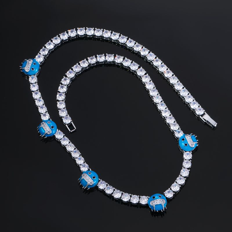 5mm Luminous Blue Cold Face Tennis Chain In White Gold Iced Out - Image 4