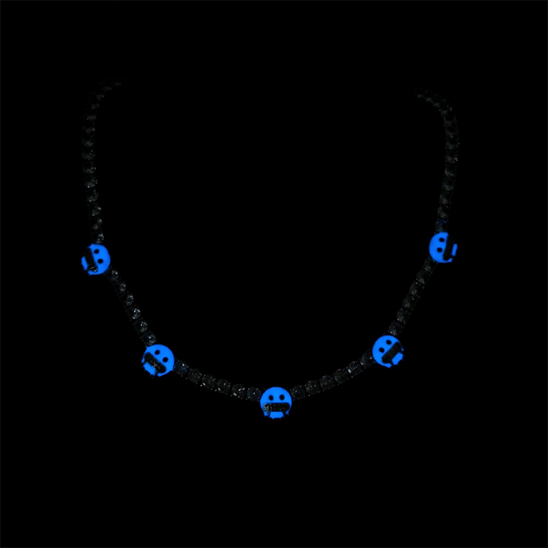 5mm Luminous Blue Cold Face Tennis Chain In White Gold Iced Out - Image 5