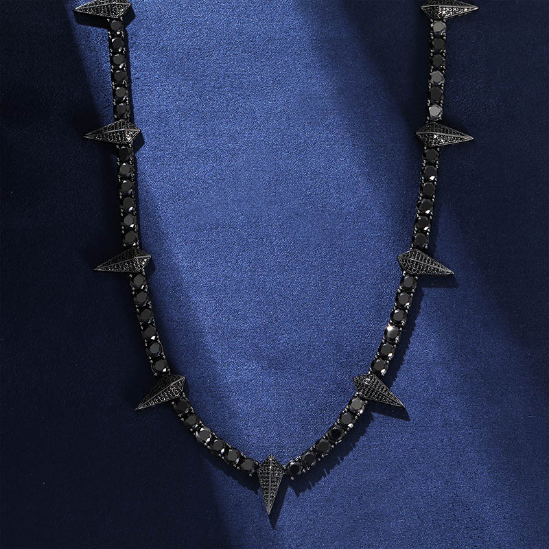 5mm Fight Tooth And Claw Tennis Chain In Black Gold With Iced Out Shine - Image 3