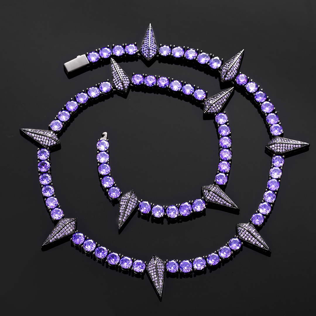 5mm Purple Fight Tooth And Claw Tennis Chain Gold With Street Luxury Shine - Image 3
