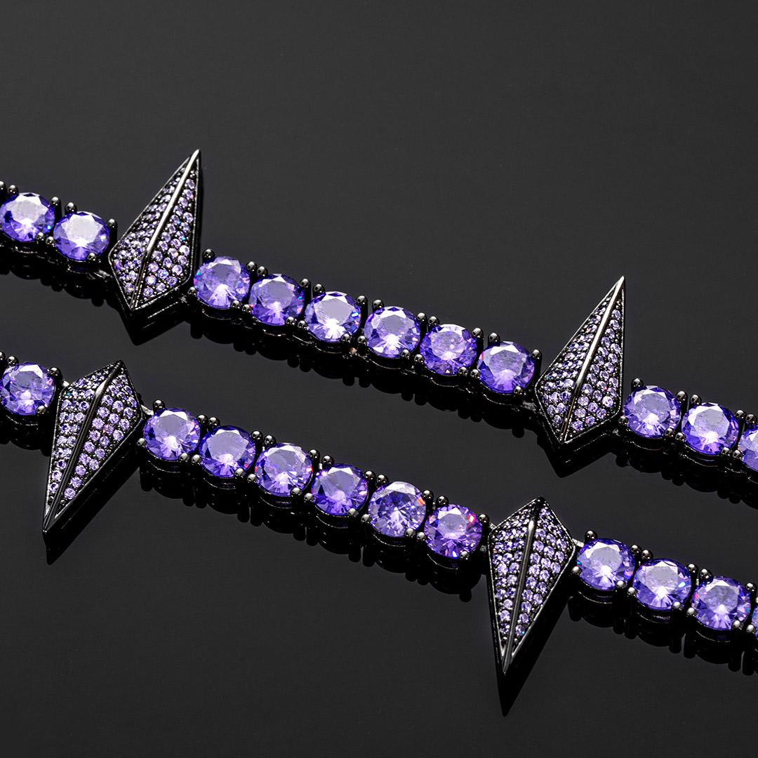 5mm Purple Fight Tooth And Claw Tennis Chain Gold With Street Luxury Shine - Image 4