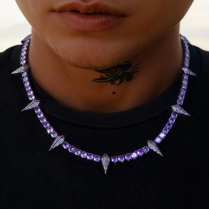 5mm Purple Fight Tooth And Claw Tennis Chain Gold With Street Luxury Shine