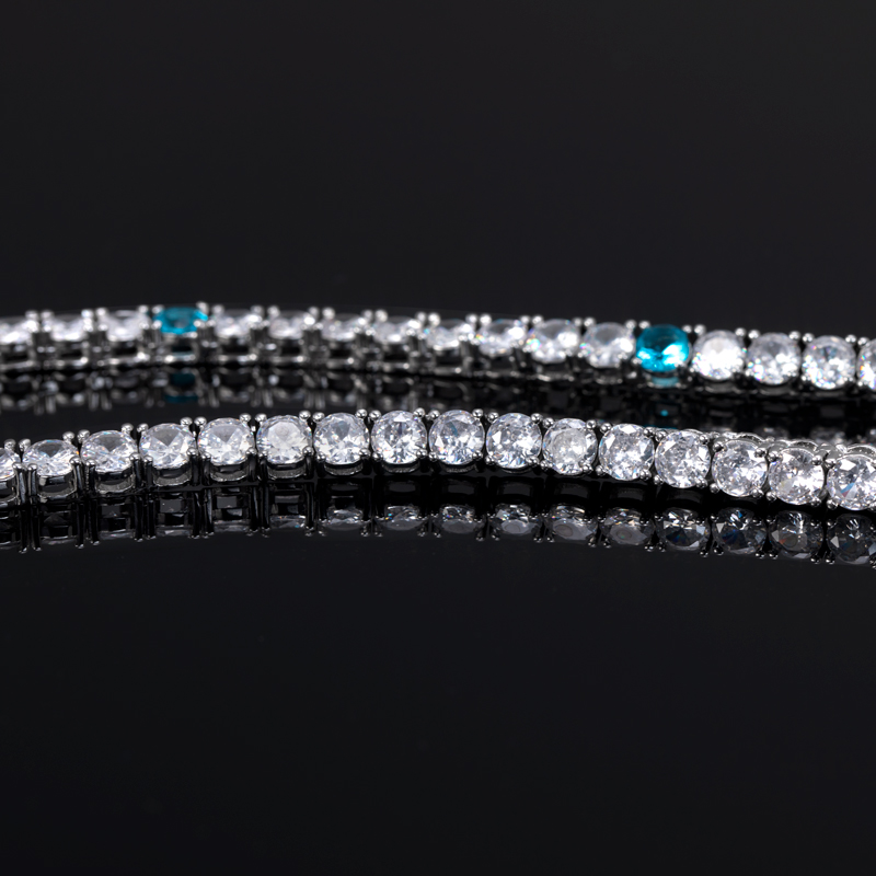 5mm Blue Tennis Chain In White Gold Iced Out Shine With Street Luxury - Image 6