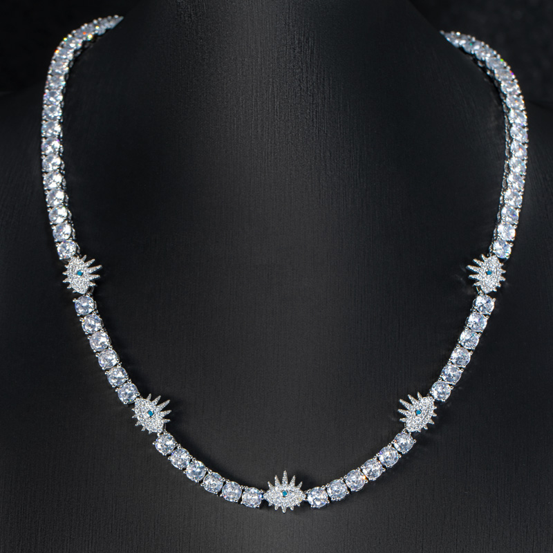 Eye Of Evil 5mm Tennis Chain In White Gold With Street Luxury Shine