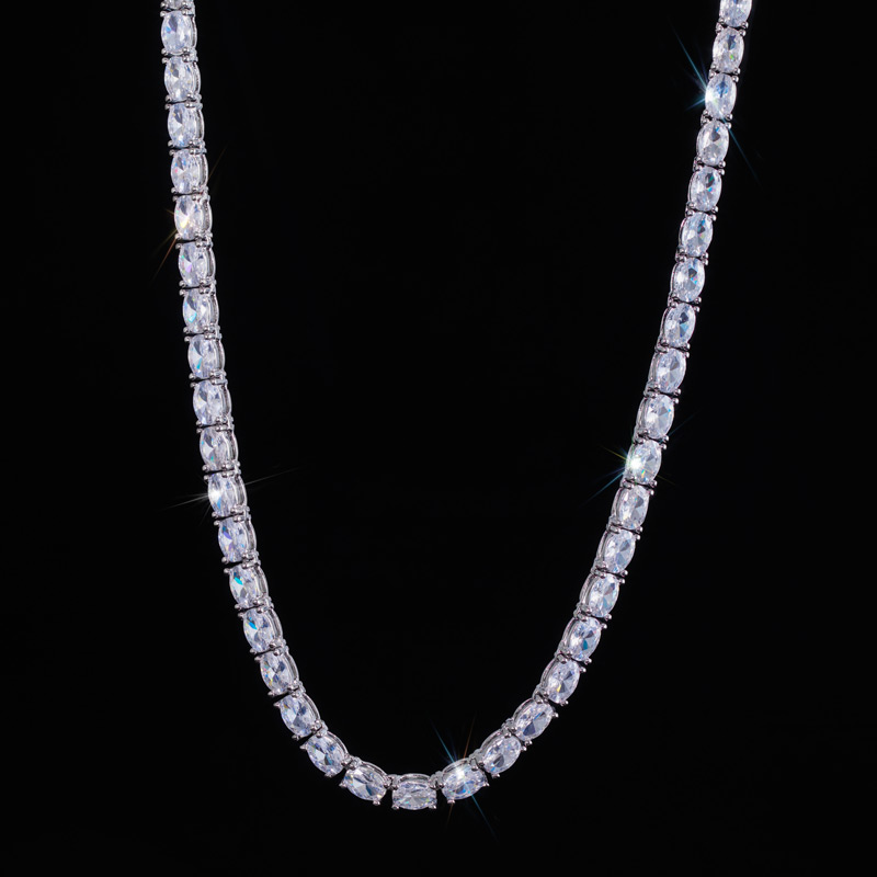 4mm Oval Tennis Chain In White Gold Iced Out Shine With Street Luxury - Image 3