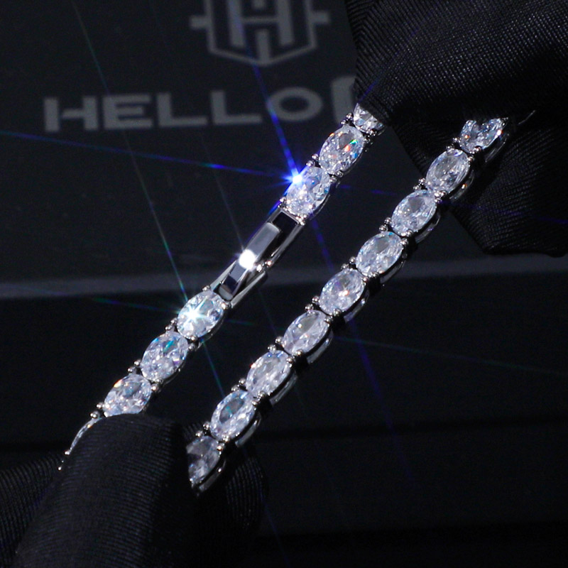 4mm Oval Tennis Chain In White Gold Iced Out Shine With Street Luxury - Image 5