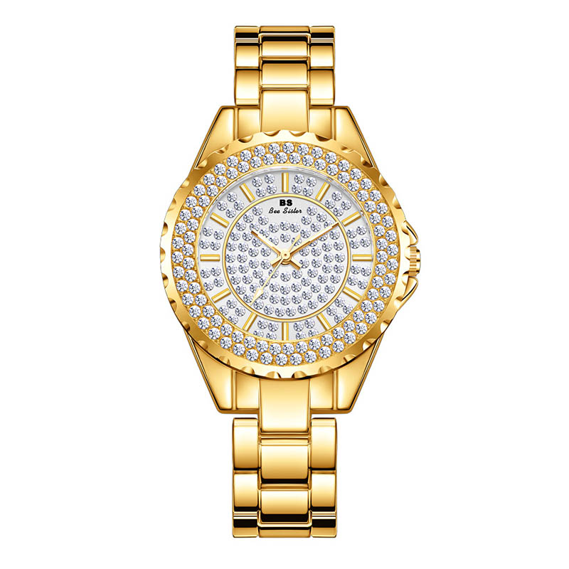 Women 32mm Full Iced Out Round Case Quartz Watch With Street Luxury Shine - Image 5