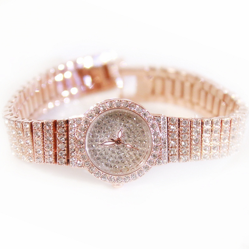 Full Iced Out 24mm Women Classic Round Quartz Watch With Bold Premium Edge - Image 4