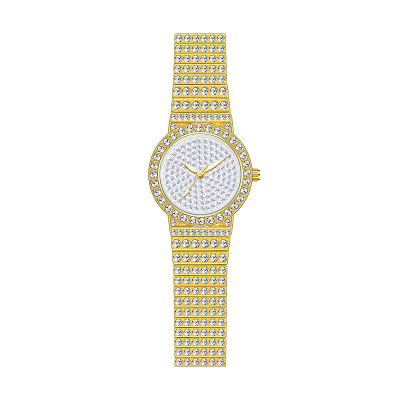 Full Iced Out 24mm Women Classic Round Quartz Watch With Bold Premium Edge - Image 9