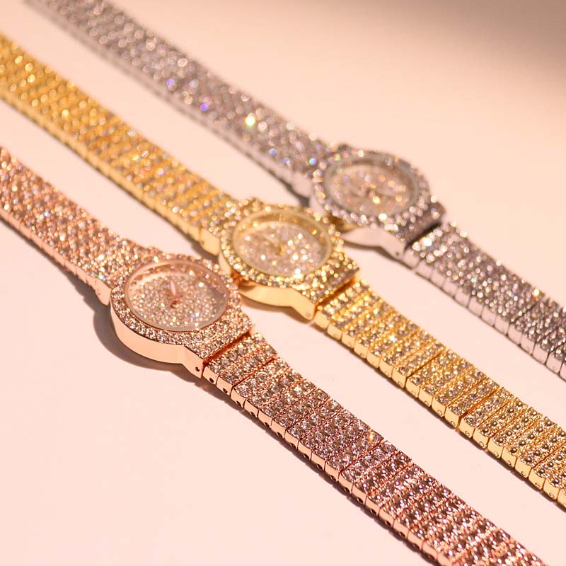 Full Iced Out 24mm Women Classic Round Quartz Watch With Bold Premium Edge - Image 10